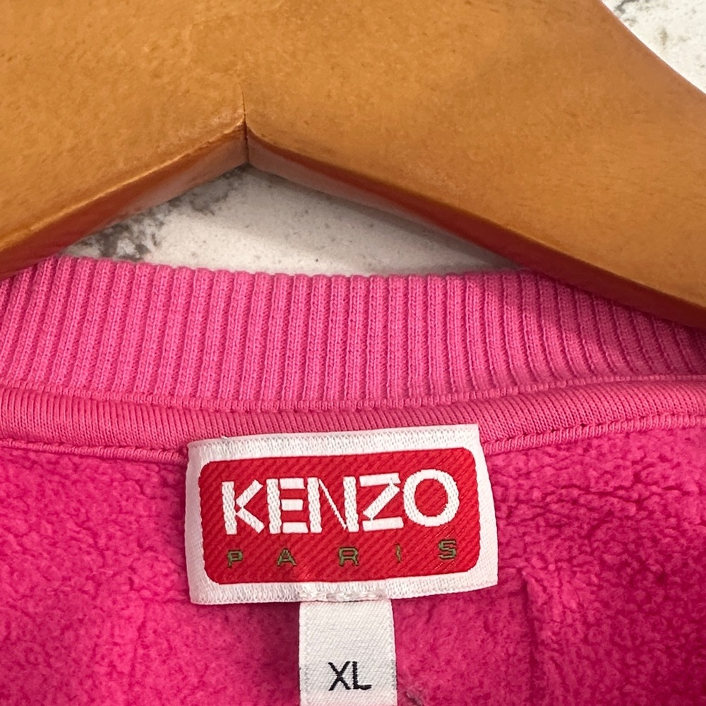 Kenzo Hot Pink Floral Logo Crewneck Sweatshirt - Picture 3 of 4